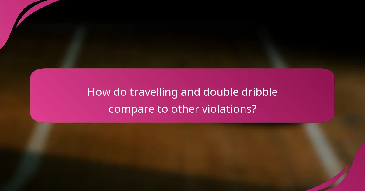 How do travelling and double dribble compare to other violations?