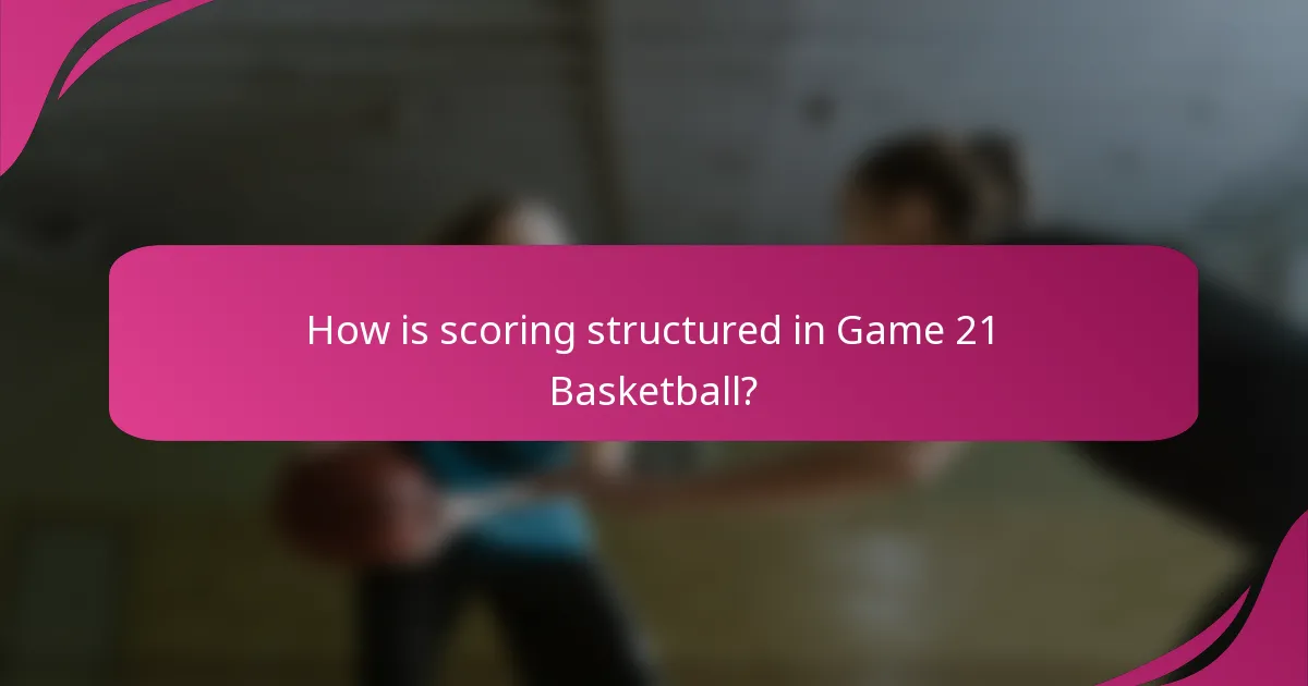 How is scoring structured in Game 21 Basketball?